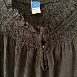 Black Smocked Blouse